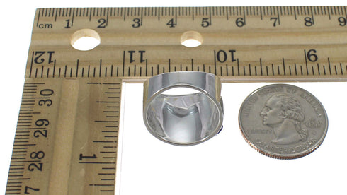 Magenta Turquoise Inlay Southwestern Silver Jewelry Ring Size 5-1/2 QX74447