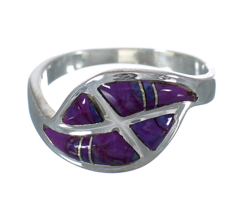 Silver Magenta Turquoise Inlay Southwestern Jewelry Ring Size 8-3/4 QX74487
