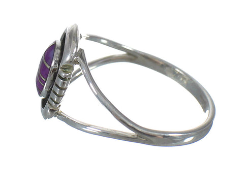 Magenta Turquoise Sterling Silver Southwest Ring Size 7-3/4 QX74363