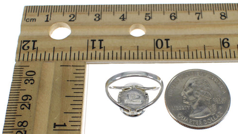 Magenta Turquoise Silver Southwest Inlay Ring Size 6-3/4 QX74361