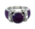 Magenta Turquoise Southwest Sterling Silver Ring Size 8-1/4 QX74213