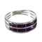 Silver Magenta Turquoise Inlay Southwestern Ring Size 7-1/4 QX74394