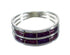 Southwest Authentic Sterling Silver Magenta Turquoise Inlay Ring Size 4-3/4 QX74383