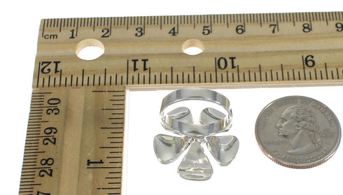 Southwest Sterling Silver Magenta Turquoise Flower Ring