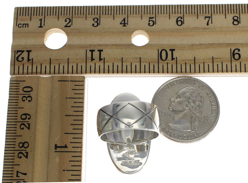 Southwest Magenta Turquoise Silver Ring Size 5-3/4 QX74252