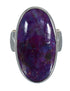 Southwest Magenta Turquoise Genuine Sterling Silver Ring Size 8-1/4 QX74258