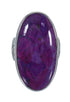 Magenta Turquoise Southwestern Sterling Silver Ring Size 5-3/4 QX74264