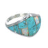 Southwestern Turquoise And Opal Inlay Sterling Silver Ring Size 6-1/4 RX61772