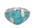 Southwestern Turquoise And Opal Inlay Sterling Silver Ring Size 6-1/4 RX61772