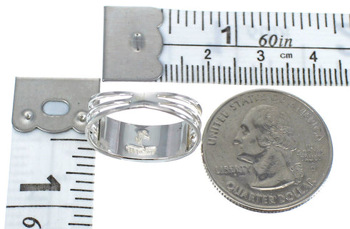 Sterling Silver Opal And Magenta Turquoise Inlay Ring Size 8-1/4 RX60860