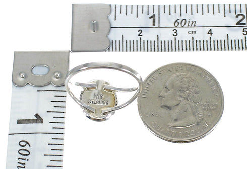 Genuine Sterling Silver Opal Magenta Turquoise Ring Size 5-3/4 RX61301