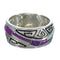 Sterling Silver Magenta Turquoise And Opal Water Wave Ring Size 7-1/4 RX61325