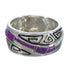 Sterling Silver Magenta Turquoise And Opal Water Wave Ring Size 7-1/4 RX61325