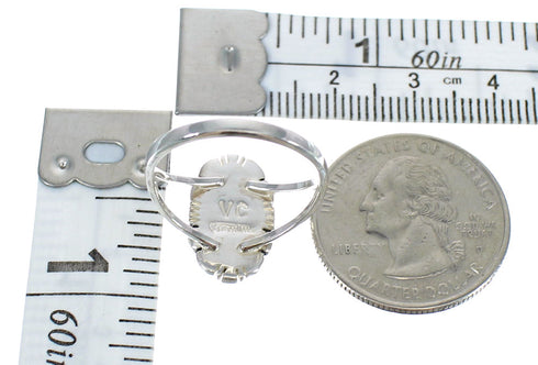 Southwest Authentic Sterling Silver And Multicolor Ring Size 6-1/2 VX61897