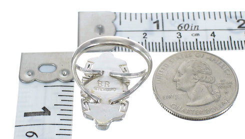 Southwest Authentic Sterling Silver And Multicolor Jewelry Ring Size 4-3/4 VX61942