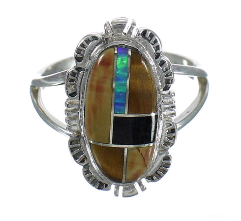 Multicolor Sterling Silver Southwest Jewelry Ring Size 4-1/2 VX61981