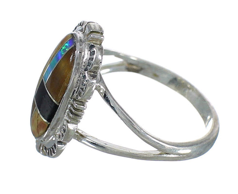Multicolor Sterling Silver Southwest Jewelry Ring Size 4-1/2 VX61981