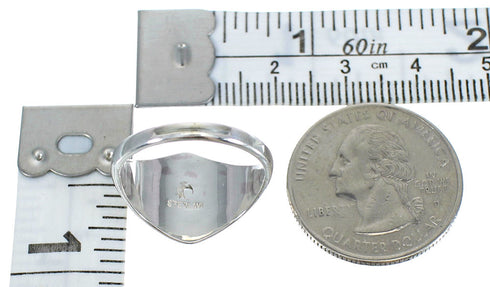 Sterling Silver And Multicolor Inlay Jewelry Ring Size 8-3/4 VX62009