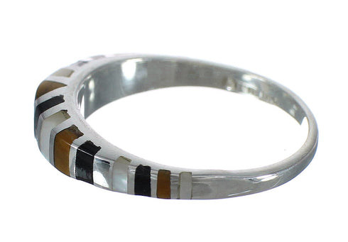 Southwest Silver And Multicolor Ring Size 5-1/2 VX62117