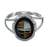 Genuine Sterling Silver And Multicolor Inlay Ring Size 6-1/4 VX62179