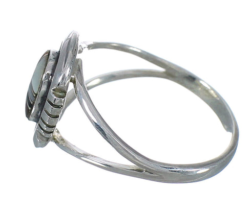 Southwest Genuine Sterling Silver And Multicolor Inlay Ring Size 7-1/4 VX62187