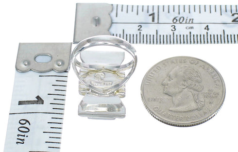 Sterling Silver And Multicolor Southwest Jewelry Ring Size 4-3/4 VX62262