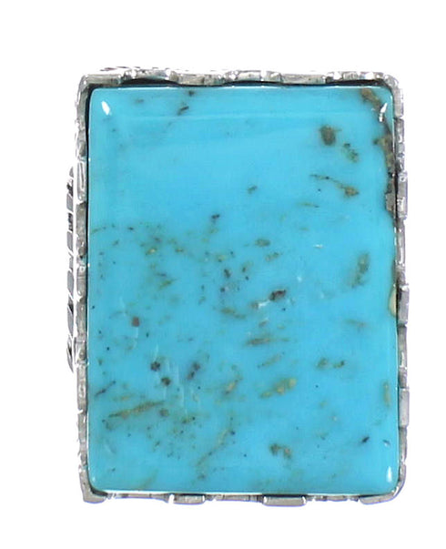 Southwest Authentic Sterling Silver And Turquoise Jewelry Ring Size 6-3/4 WX62075