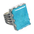 Southwestern Turquoise And Genuine Sterling Silver Jewelry Ring Size 8-1/4 WX62107