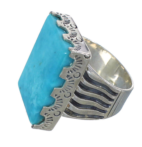 Southwest Turquoise And Genuine Sterling Silver Jewelry Ring Size 4-3/4 WX62105