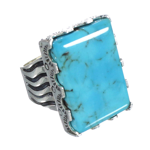 Turquoise And Genuine Sterling Silver Southwestern Ring Size 8-1/4 WX62126