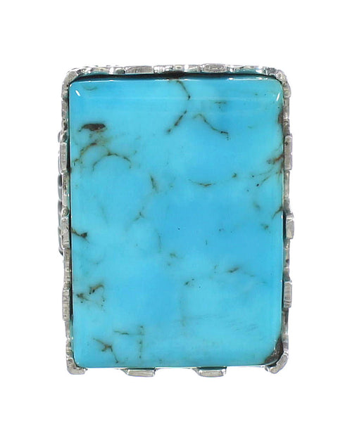 Turquoise And Genuine Sterling Silver Southwestern Ring Size 8-1/4 WX62126
