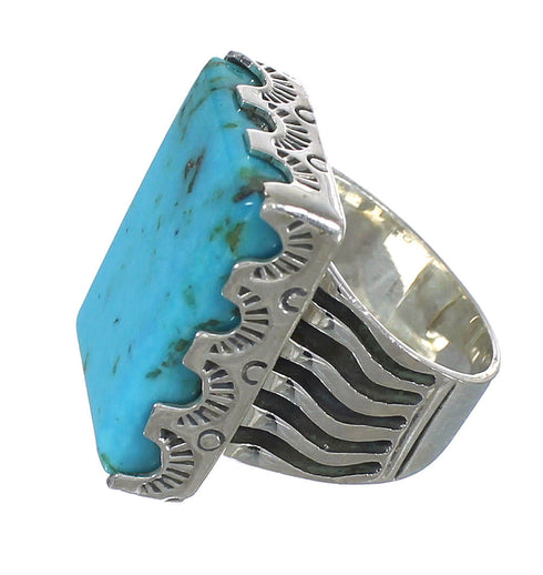 Turquoise And Authentic Sterling Silver Southwestern Ring Size 6 WX62140