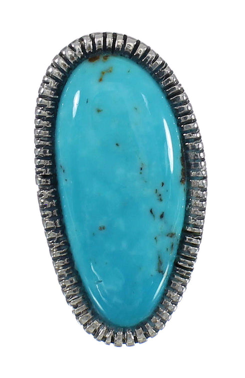 Southwestern Jewelry Turquoise And Authentic Sterling Silver Ring Size 4-3/4 WX62211