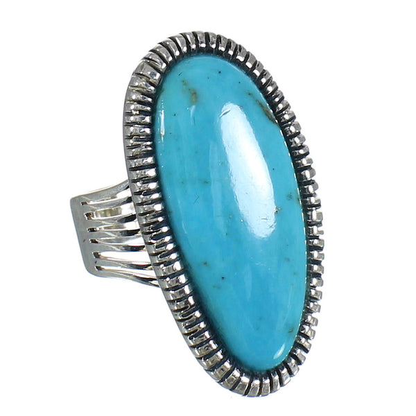 Southwest Turquoise Jewelry Silver Ring Size 5 WX62258