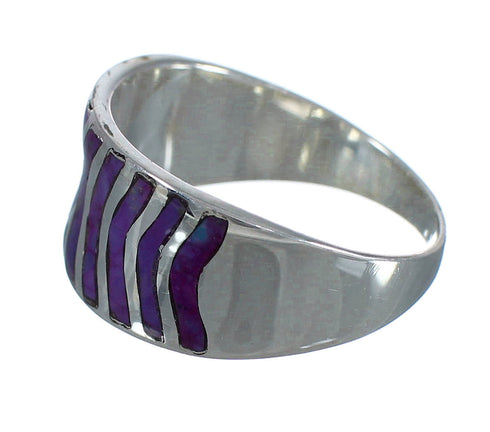 Genuine Sterling Silver And Magenta Turquoise Ring Size 6-3/4 MX61506