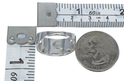 Magenta Turquoise Silver Southwest Ring Size 8-3/4 MX61524