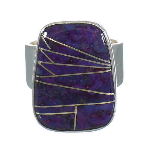 Southwest Sterling Silver Magenta Turquoise Ring Size 7-3/4 MX61625