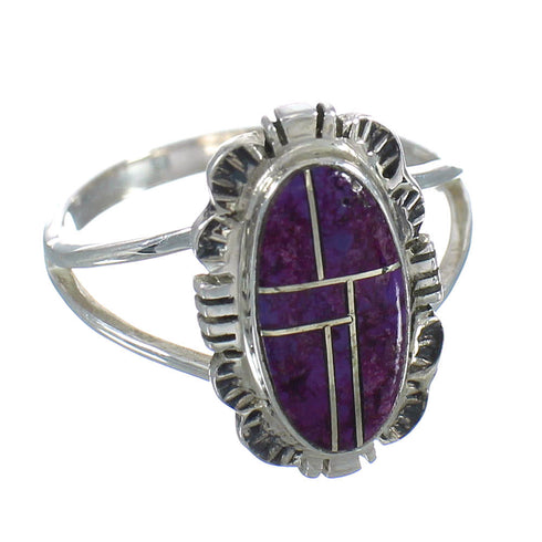 Southwest Sterling Silver Magenta Turquoise Ring Size 4-3/4 MX61648