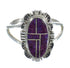 Magenta Turquoise Inlay Silver Jewelry Ring Size 6-1/4 MX61668
