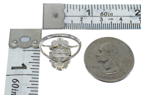 Silver Magenta Turquoise Inlay Jewelry Ring Size 5-1/4 MX61666