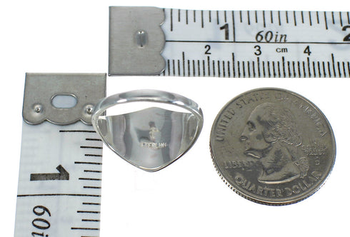 Opal And Magenta Turquoise Inlay Silver Ring Size 7-1/2 MX61780