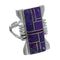 Magenta Turquoise Inlay Silver Ring Size 6-3/4 MX61844