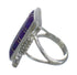 Magenta Turquoise Inlay Silver Ring Size 6-3/4 MX61844
