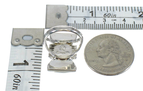 Magenta Turquoise Inlay Sterling Silver Southwest Ring Size 8 MX61827