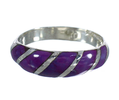 Southwest Sterling Silver Magenta Turquoise Ring Size 5 MX61882