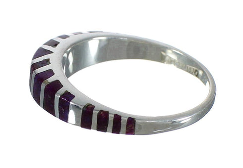 Sterling Silver Magenta Turquoise Inlay Ring Size 6-1/4 MX61929