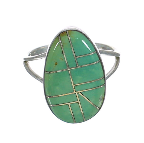 Southwest Sterling Silver Turquoise Jewelry Ring Size 7-1/2 MX62058
