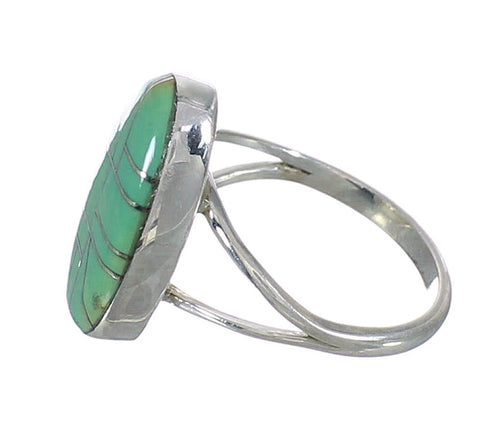 Southwest Sterling Silver Turquoise Jewelry Ring Size 7-1/2 MX62058