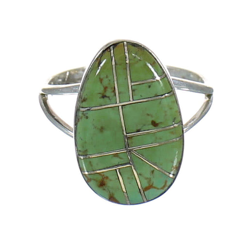 Genuine Sterling Silver Turquoise Inlay Jewelry Ring Size 6-1/2 MX62068