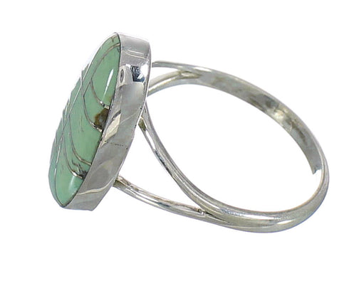 Sterling Silver Southwest Turquoise Inlay Ring Size 8-1/2 MX62084